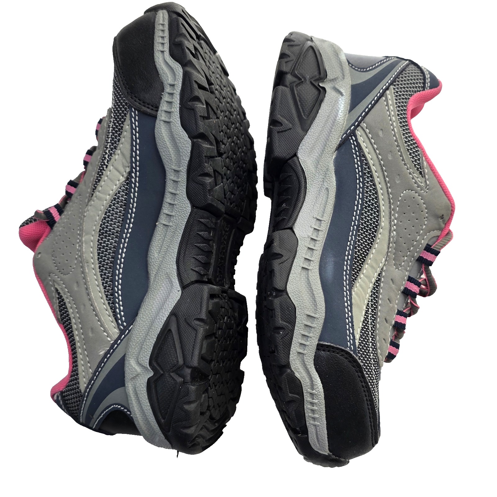 Brahma Leather Hiking Shoes Womens 6.5 Astm Steel Toes Safety Grey Pink Low Work